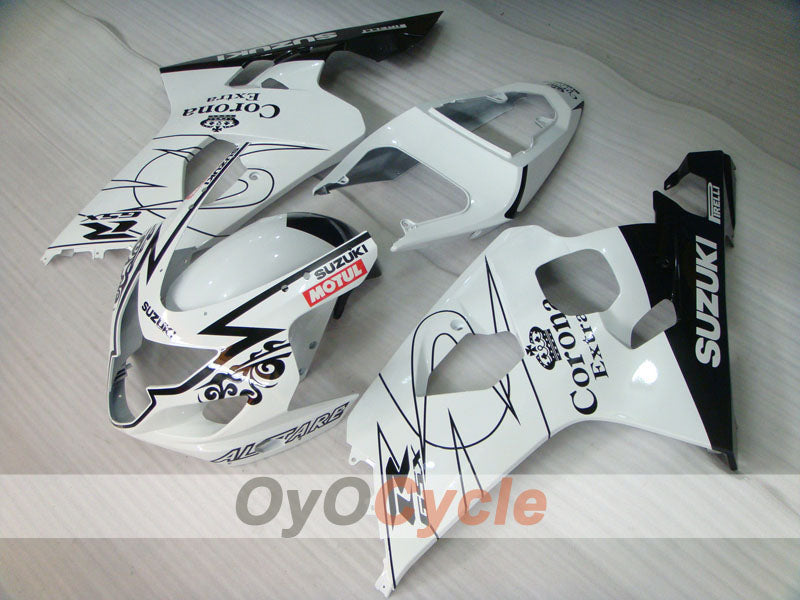Injection Fairing kit for 04-05 GSXR600 - White, Black - Corona, MOTUL #OYO87901169 Main image