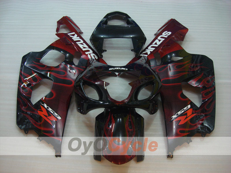 Injection Fairing kit for 04-05 GSX R750 - Red, Black - Flame #OYO87901252