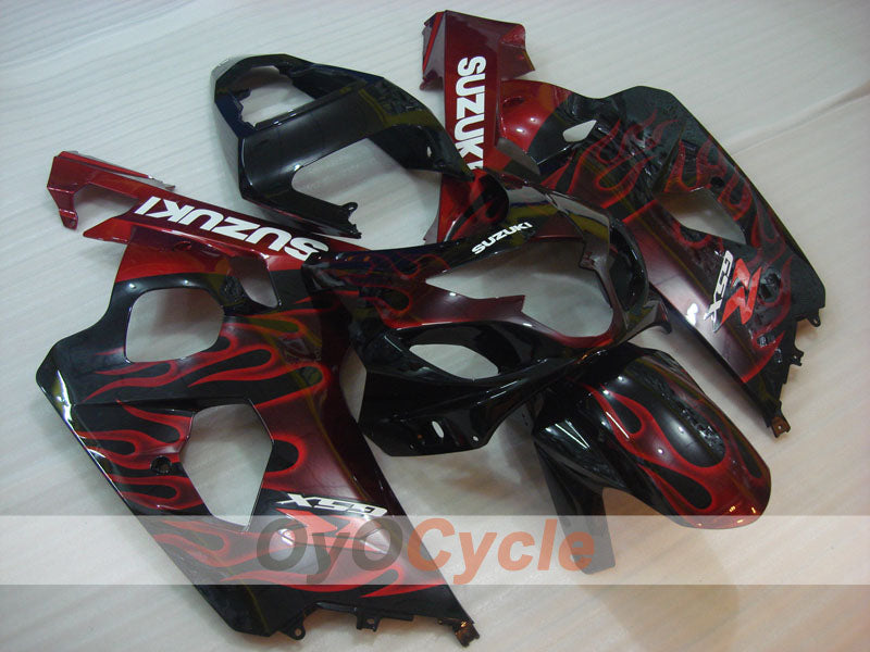 Injection Fairing kit for 04-05 GSX R750 - Red, Black - Flame #OYO87901252 Main image