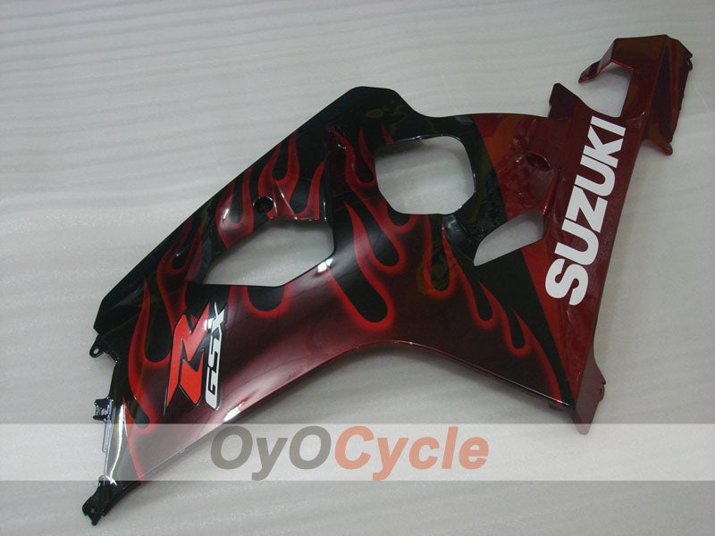 Injection Fairing kit for 04-05 GSX R750 - Red, Black - Flame #OYO87901252