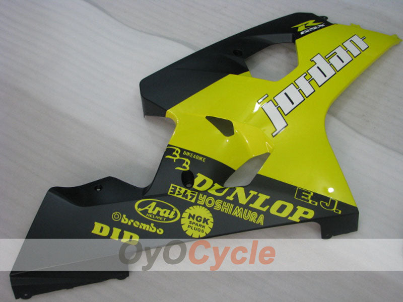 Injection Fairing kit for 04-05 GSXR600 - Yellow, Black, Matte - DUNLOP, Jordan, MOTUL #OYO87901197