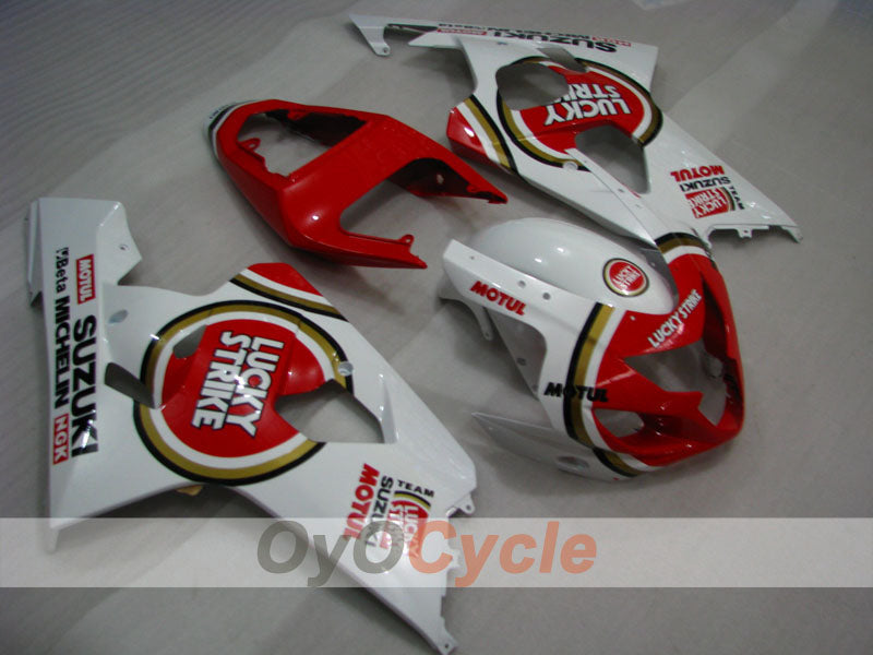 Injection Fairing kit for 04-05 GSX R750 - Red, White - Lucky Strike #OYO87901260