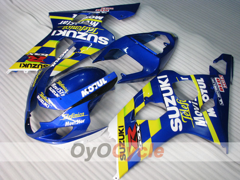 Injection Fairing kit for 04-05 GSX R750 - Yellow, Blue - Movistar #OYO87901165 Secondary image