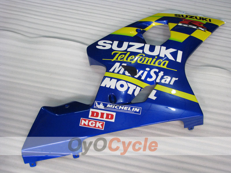 Injection Fairing kit for 04-05 GSX R750 - Yellow, Blue - Movistar #OYO87901165