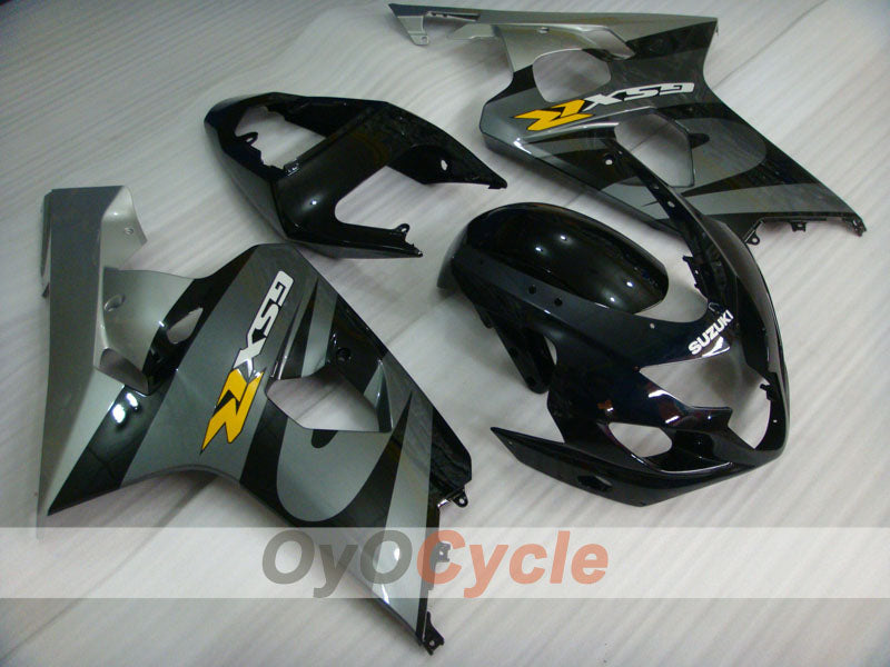 Injection Fairing kit for 04-05 GSX R750 - Black, Silver - Factory Style #OYO87901216 Main image