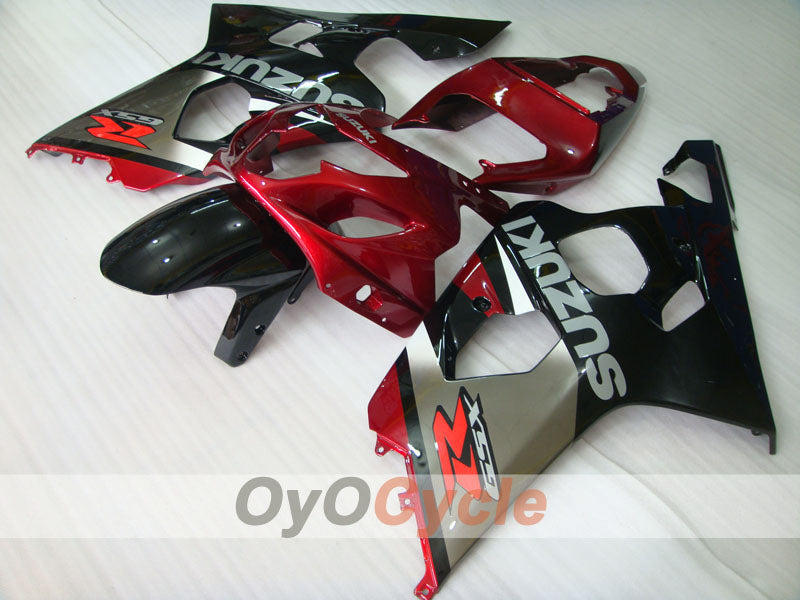 Injection Fairing kit for 04-05 GSX R750 - Red, Silver - Factory Style #OYO87901220