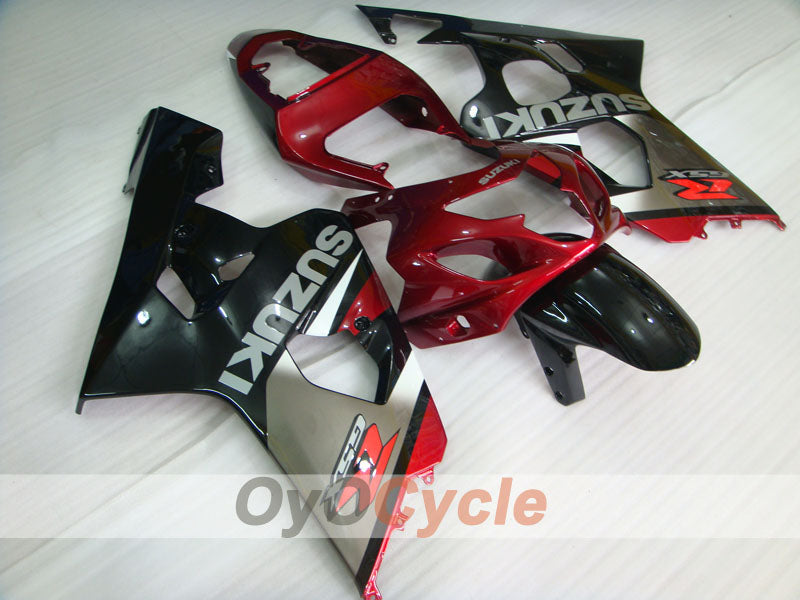 Injection Fairing kit for 04-05 GSX R750 - Red, Silver - Factory Style #OYO87901220 Main image