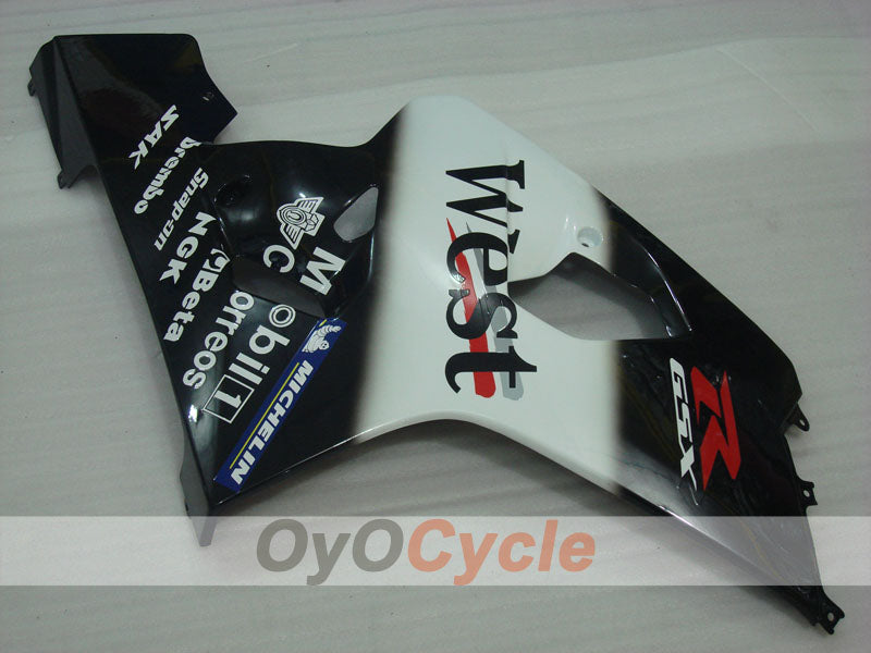 Injection Fairing kit for 04-05 GSXR600 - White, Black - West #OYO87901423