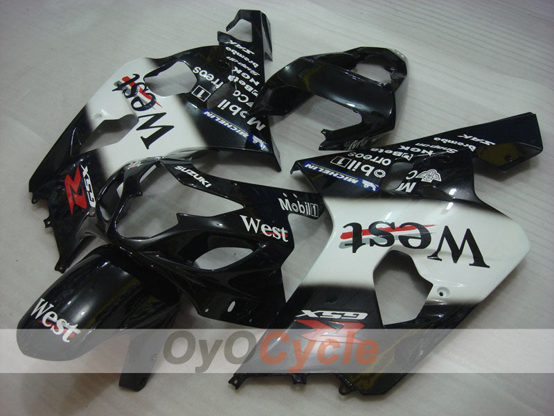 Injection Fairing kit for 04-05 GSXR600 - White, Black - West #OYO87901423 Main image