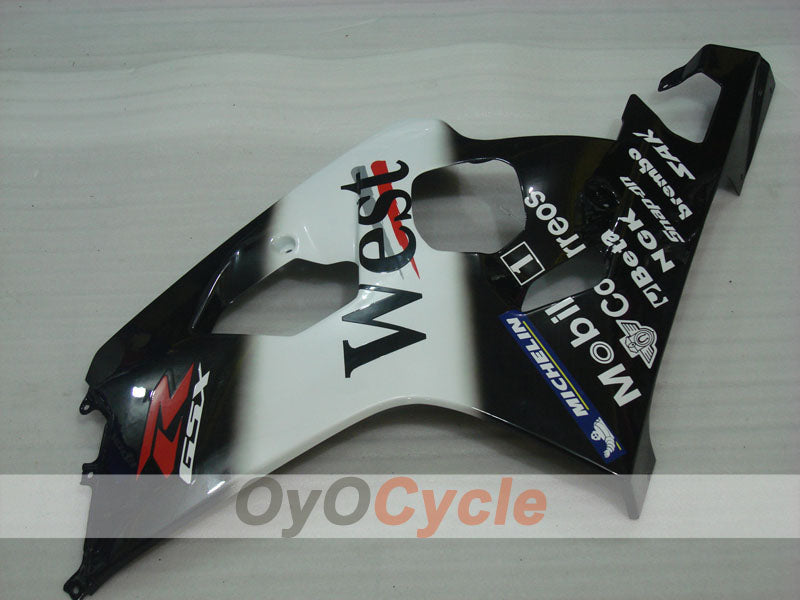Injection Fairing kit for 04-05 GSXR600 - White, Black - West #OYO87901423