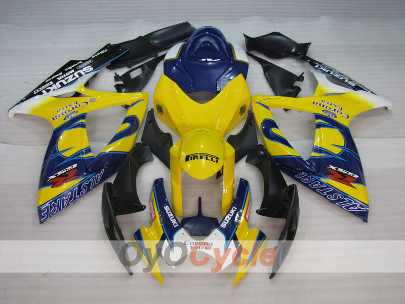 Injection Fairing kit for 06-07 GSX R600 - Yellow, Blue - Corona, MOTUL #OYO87901435 Secondary image