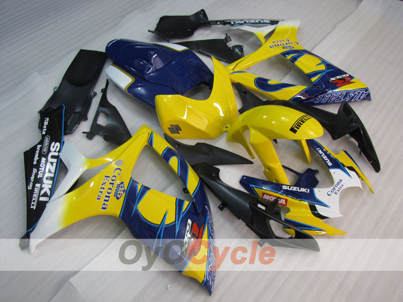Injection Fairing kit for 06-07 GSX R600 - Yellow, Blue - Corona, MOTUL #OYO87901435 Main image