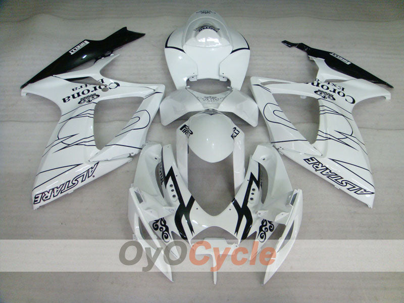 Injection Fairing kit for 06-07 GSX R750 - White, Black - Corona #OYO87901269