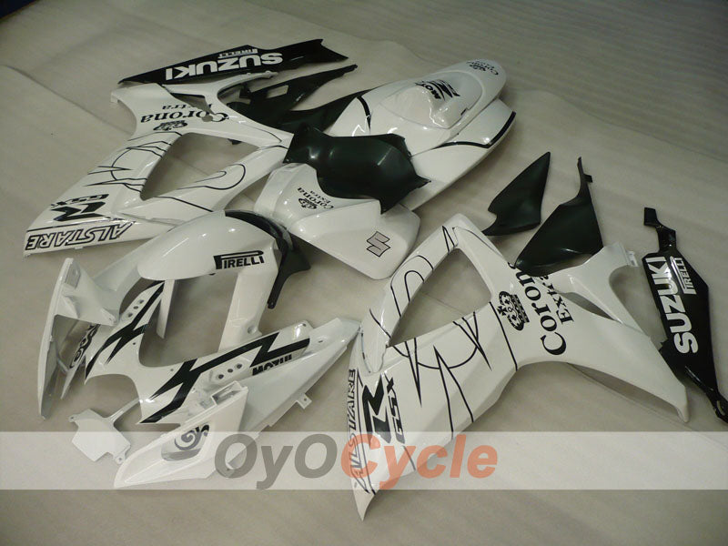 Injection Fairing kit for 06-07 GSX R600 - White, Black - Corona #OYO87901443 Main image