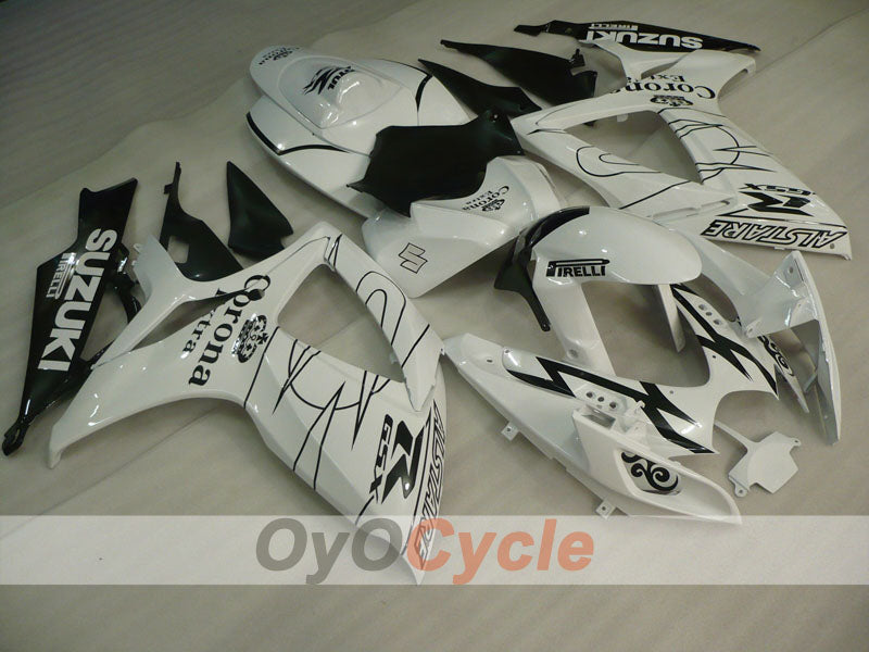 Injection Fairing kit for 06-07 GSX R600 - White, Black - Corona #OYO87901443