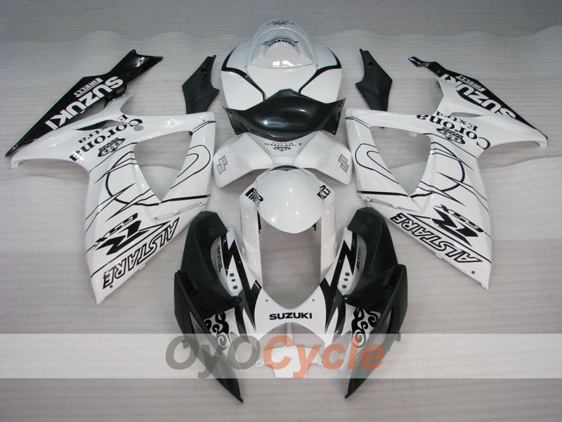 Injection Fairing kit for 06-07 GSX R750 - White, Black - Corona #OYO87901273