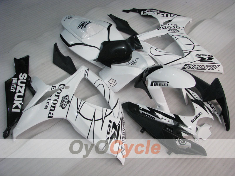 Injection Fairing kit for 06-07 GSX R600 - White, Black - Corona #OYO87901446