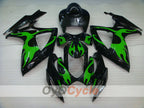 Injection Fairing kit for 06-07 GSX R750 - Green, Black - Flame #OYO87901293