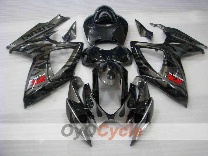 Injection Fairing kit for 06-07 GSX R600 - Black, Silver - Flame #OYO87901502 Secondary image