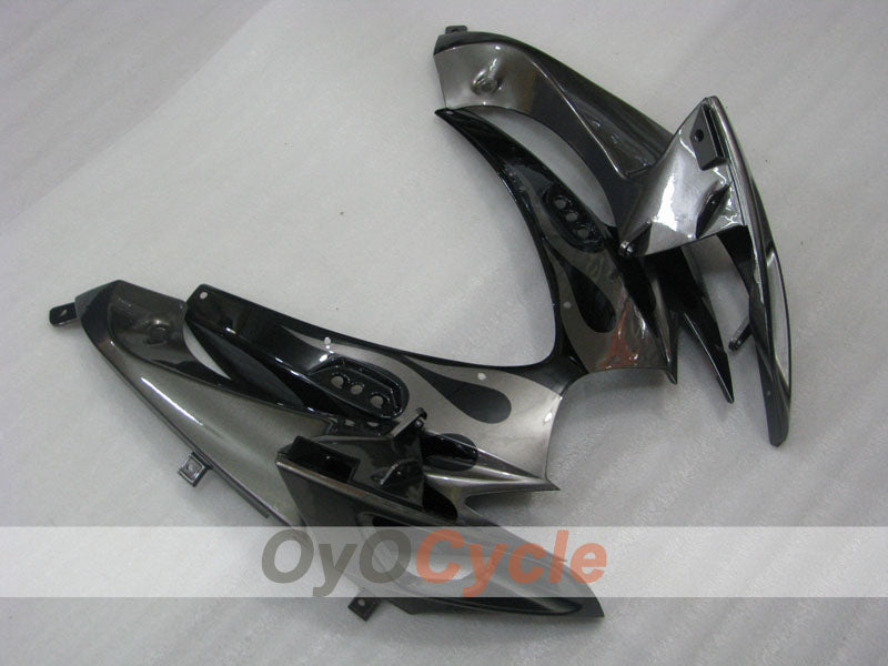 Injection Fairing kit for 06-07 GSX R600 - Black, Silver - Flame #OYO87901502
