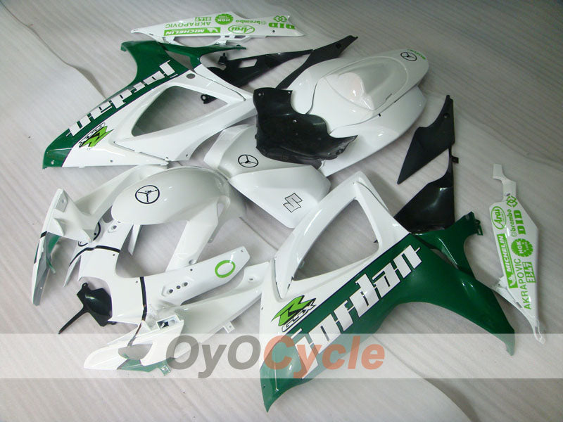 Injection Fairing kit for 06-07 GSX R750 - Green, White - Jordan #OYO87901303 Secondary image