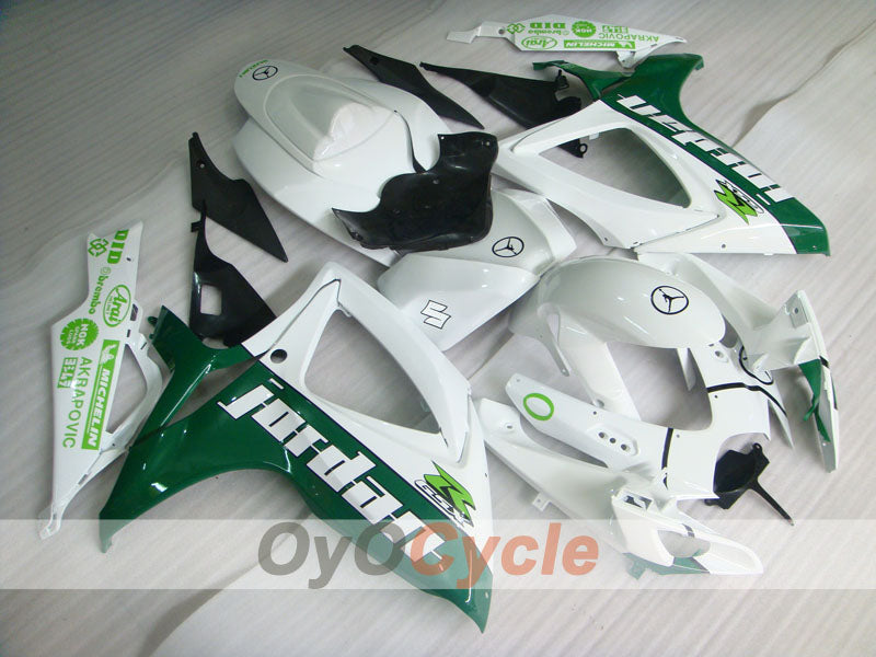 Injection Fairing kit for 06-07 GSX R600 - Green, White - Jordan #OYO87901508