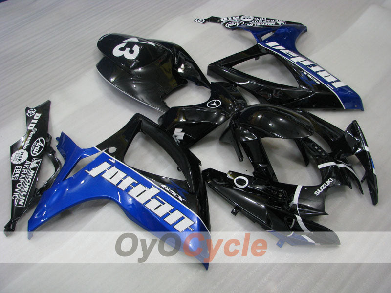Injection Fairing kit for 06-07 GSX R600 - Blue, Black - Jordan #OYO87901509 Main image