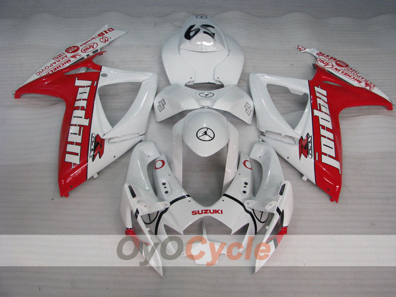 Injection Fairing kit for 06-07 GSX R600 - Red, White - Jordan #OYO87901510 Secondary image