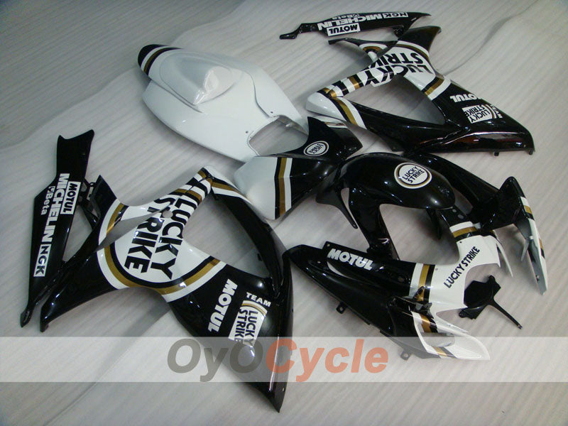Injection Fairing kit for 06-07 GSX R750 - White, Black - Lucky Strike #OYO87901308 Main image