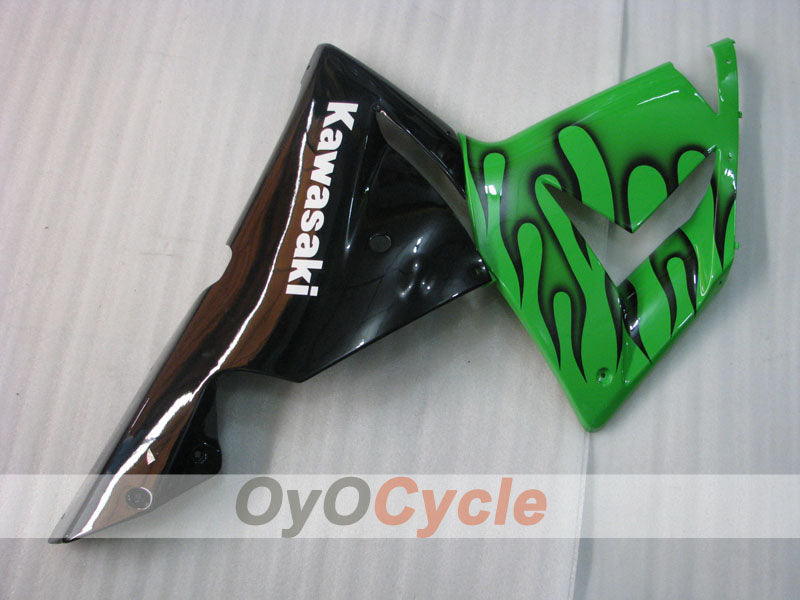 Injection Fairing kit for 04-05 NINJA ZX-10R - Green, Black - Flame #OYO87901536