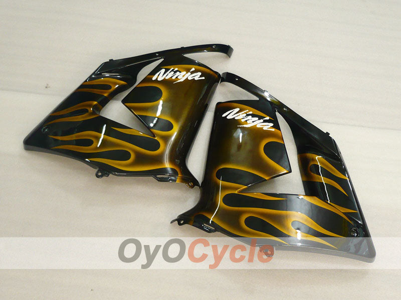 Injection Fairing kit for 04-05 NINJA ZX-10R - Black, Brown - Flame #OYO87901538