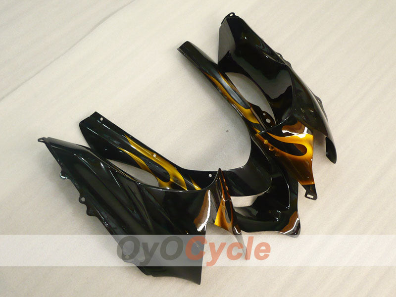 Injection Fairing kit for 04-05 NINJA ZX-10R - Black, Brown - Flame #OYO87901538