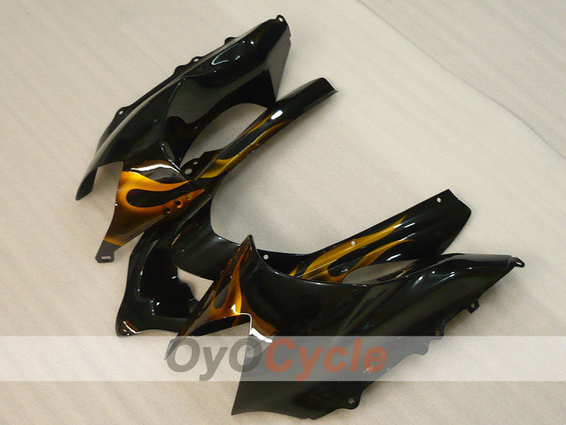 Injection Fairing kit for 04-05 NINJA ZX-10R - Black, Brown - Flame #OYO87901538