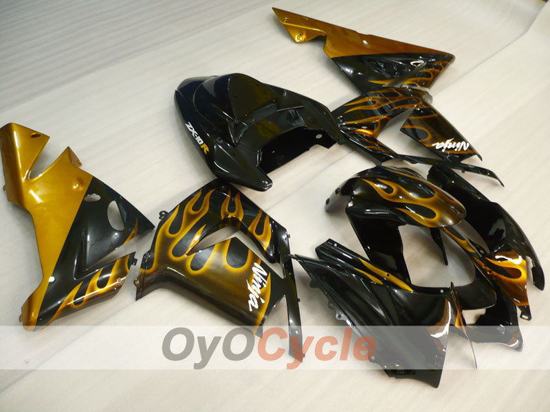 Injection Fairing kit for 04-05 NINJA ZX-10R - Black, Brown - Flame #OYO87901538