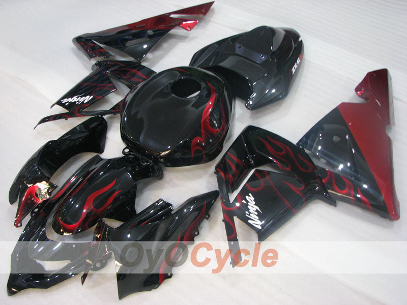 Injection Fairing kit for 04-05 NINJA ZX-10R - Red, Black - Flame #OYO87901540