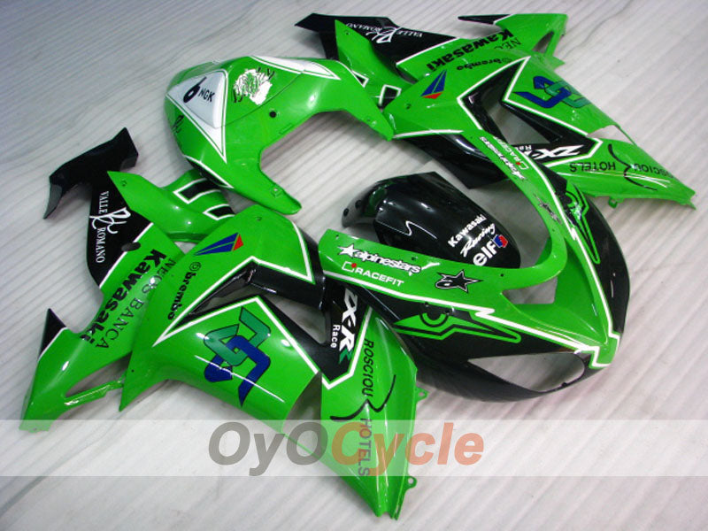 Injection Fairing kit for 06-07 NINJA ZX-10R - Green, Black - Factory Style #OYO87901589 Main image
