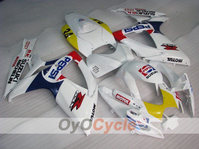 Injection Fairing kit for 06-07 GSX R600 - Yellow, White - MICHELIN, MOTUL, PEPSI #OYO87901596 Main image