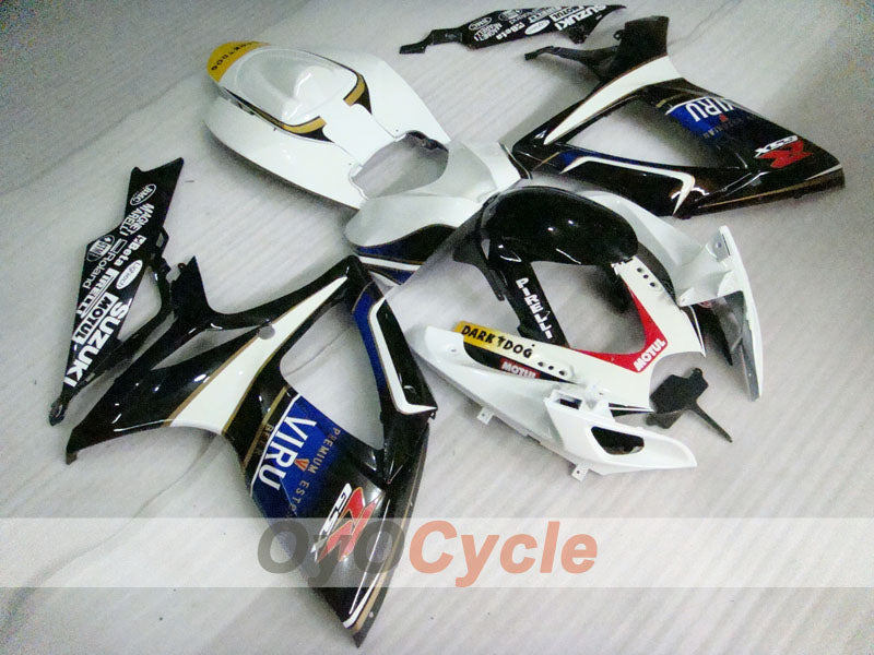 Injection Fairing kit for 06-07 GSX R750 - White, Black - VIRU #OYO87901373 Main image