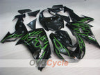 Injection Fairing kit for 06-07 NINJA ZX-10R - Green, Black - Flame #OYO87901610