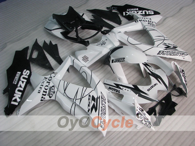 Injection Fairing kit for 08-10 GSX R750 - White, Black - Corona #OYO87901385