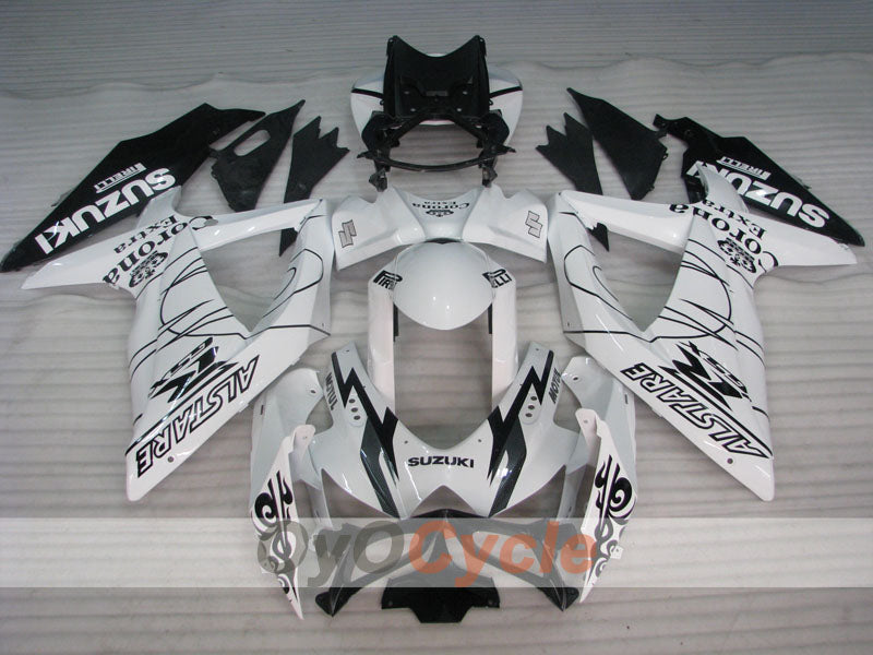 Injection Fairing kit for 08-10 GSX R750 - White, Black - Corona #OYO87901385