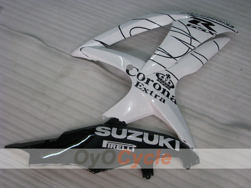 Injection Fairing kit for 08-10 GSX R750 - White, Black - Corona #OYO87901385