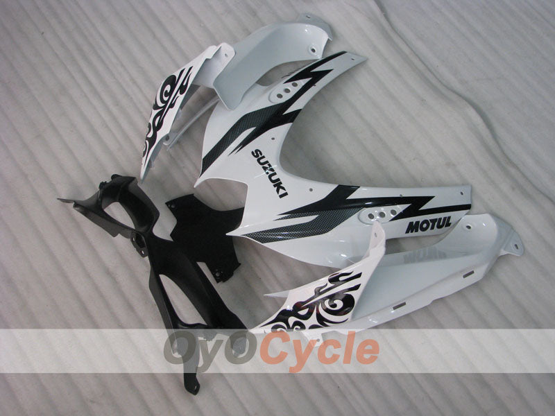 Injection Fairing kit for 08-10 GSX R600 - White, Black - Corona #OYO87901611