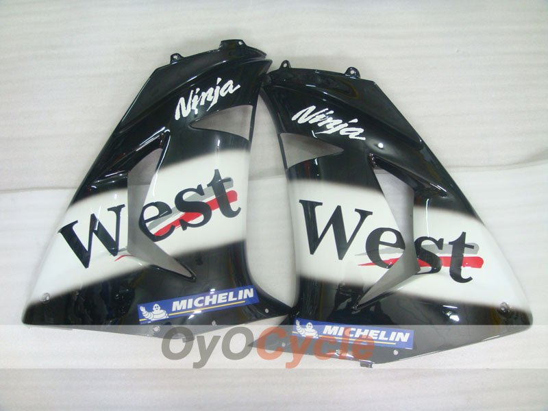 Injection Fairing kit for 06-07 NINJA ZX-10R - White, Black - West #OYO87901631
