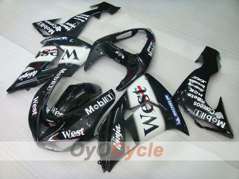 Injection Fairing kit for 06-07 NINJA ZX-10R - White, Black - West #OYO87901631