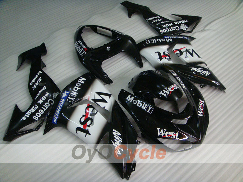 Injection Fairing kit for 06-07 NINJA ZX-10R - White, Black - West #OYO87901634 Secondary image