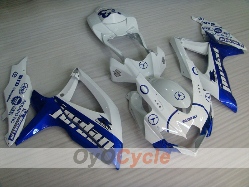 Injection Fairing kit for 08-10 GSX R600 - Blue, White - Jordan #OYO87901639 Main image