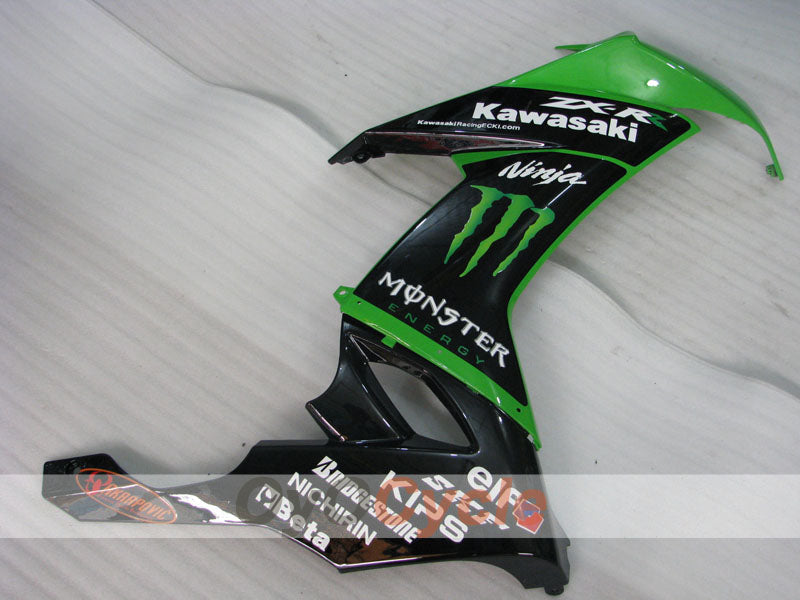 Injection Fairing kit for 08-10 NINJA ZX-10R - Green, Black - Monster #OYO87901654