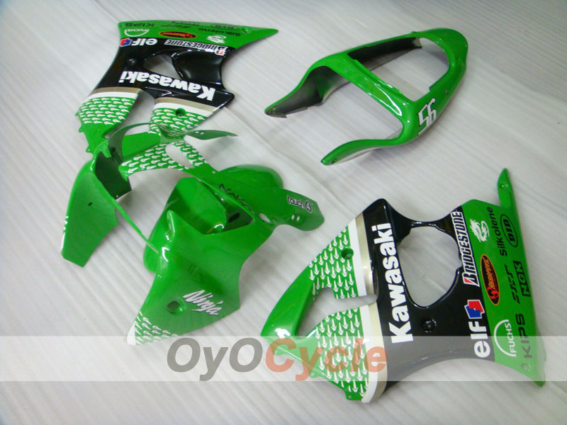 Injection Fairing kit for 00-02 NINJA ZX-6R - Green, Black - Factory Style #OYO87901695