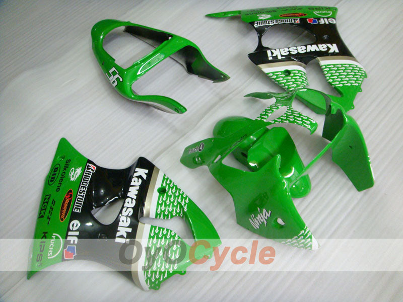 Injection Fairing kit for 00-02 NINJA ZX-6R - Green, Black - Factory Style #OYO87901695